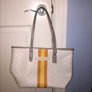 Coach Varsity Stripe Tote F38405 Wristlet F66463